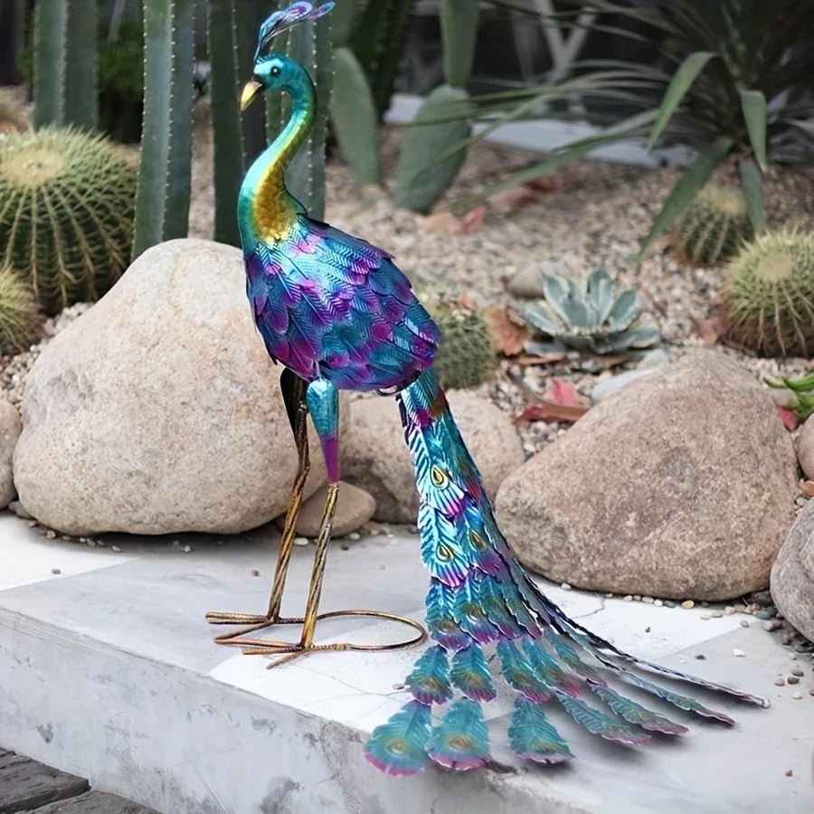 Peacock Sculpture - LuxeArtistry™ Majestic Home Decor