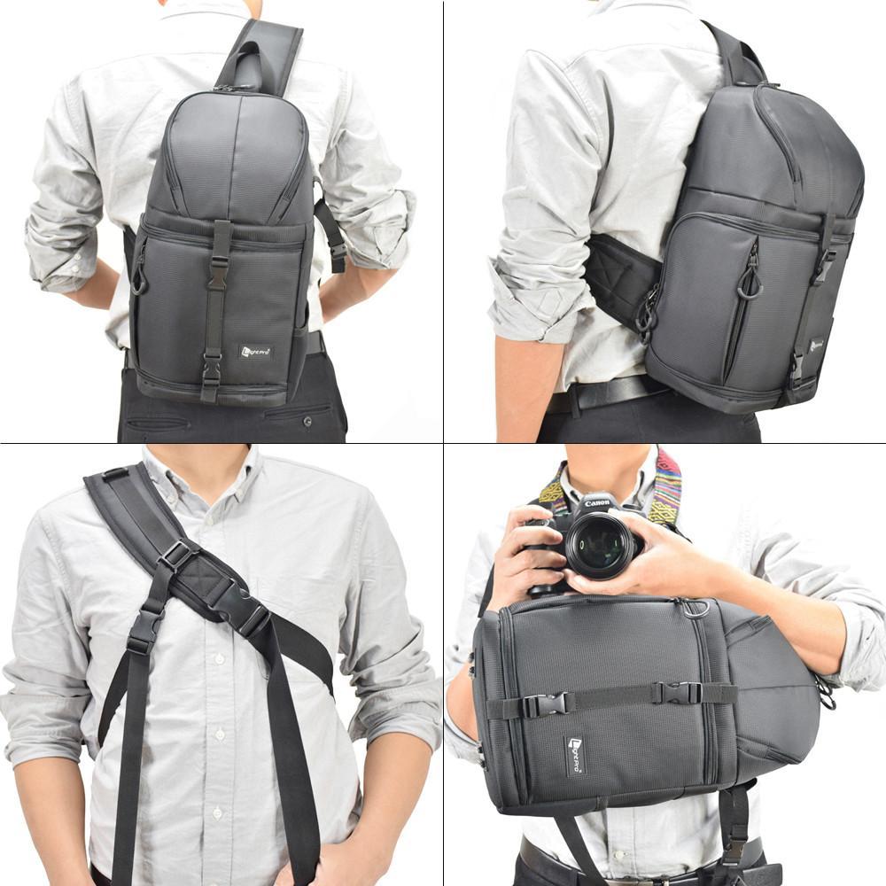 DSLR Camera Sling Bag - LuxeGear with Quick Access Design