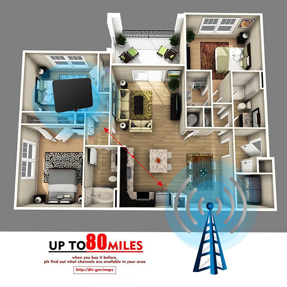 HDTV Antenna with Signal Booster - ClearWave
