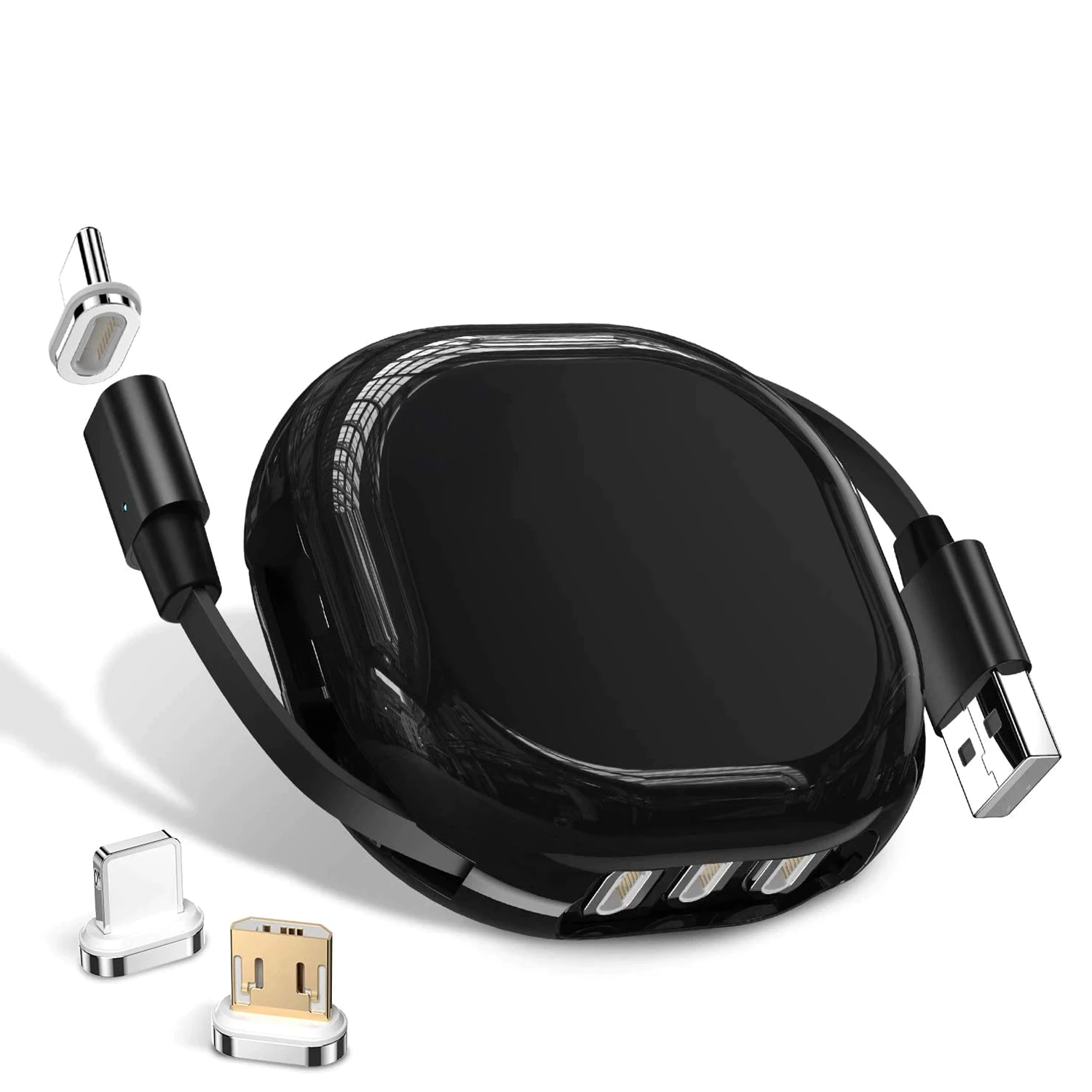Retractable USB Cable - LuxeLink Compact Charger for iPhone & Android