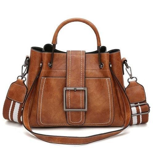 Retro PU Leather Handbag - LuxeCraft