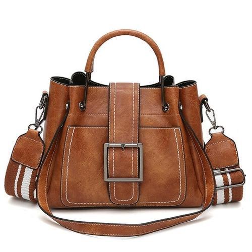 Retro PU Leather Handbag - LuxeCraft