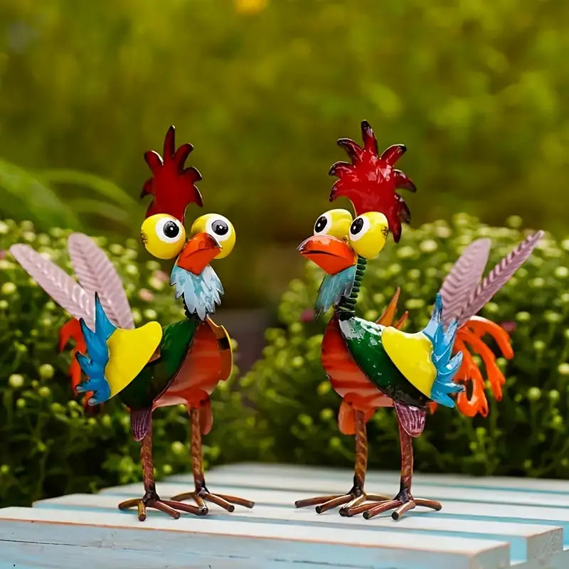 Garden Metal Roostie™ Ornament - Elegant Outdoor Decor