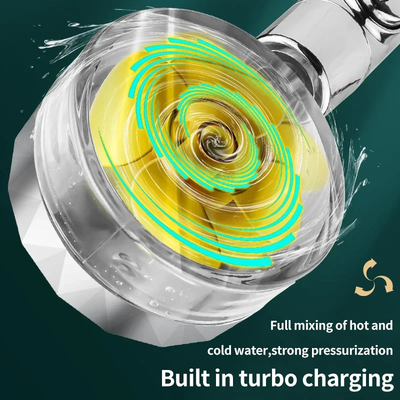 Water-Saving Shower Head with 360° Rotation - AquaEssence