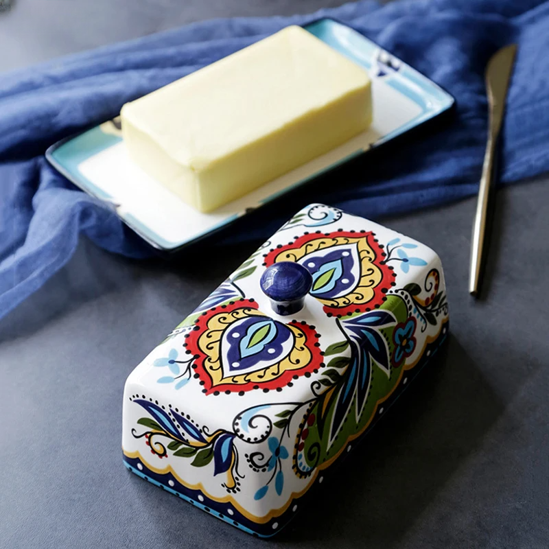 Tuscan Style Hand-Painted Butter Dish - Artisano Home