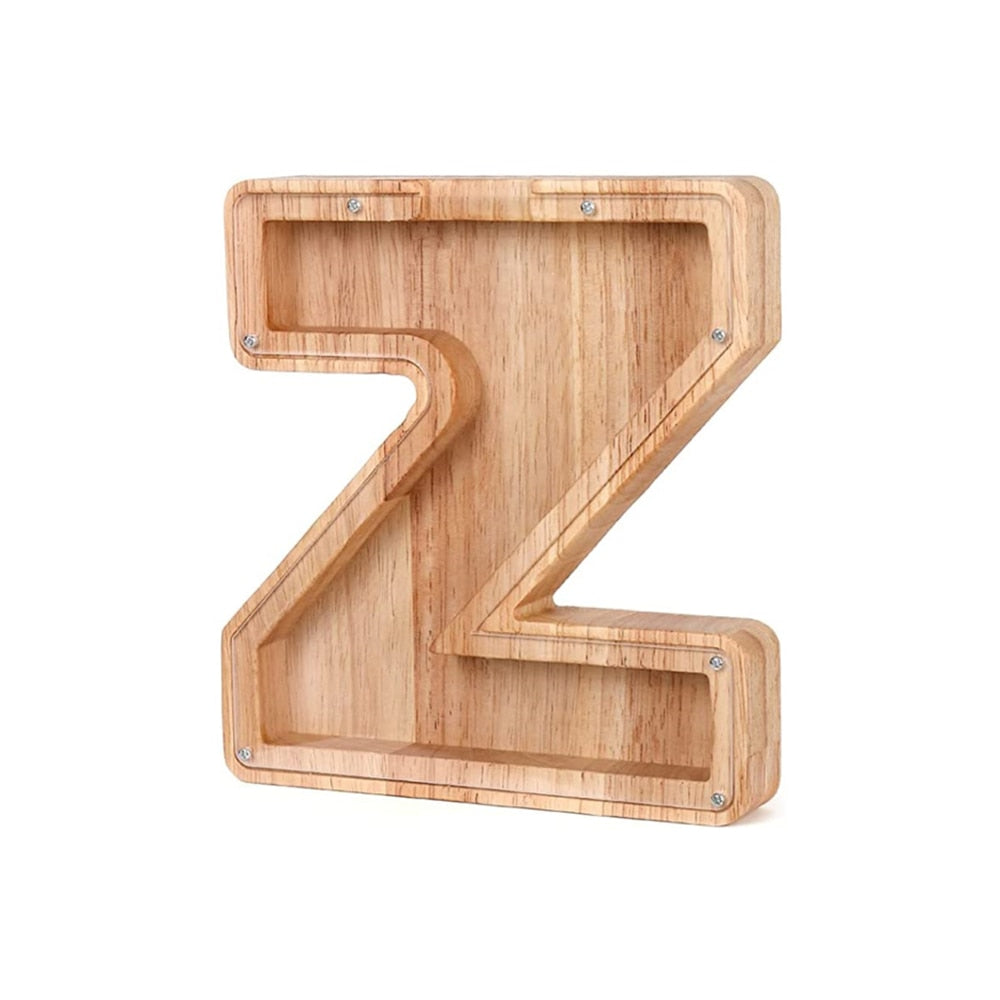 Wood Alphabet Piggy Bank - SaveWise