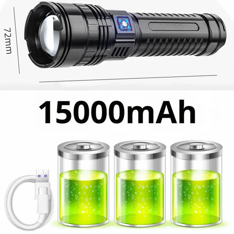 10,000 Lumen Rechargeable LED Flashlight - LuminaTech