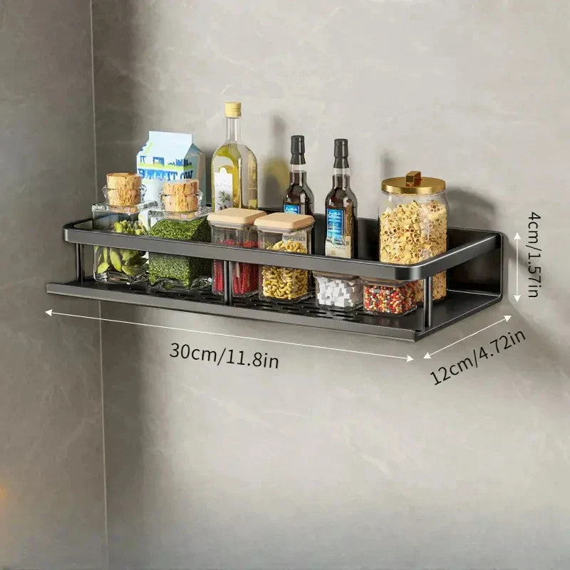Sleek Black Kitchen Shelf - UrbanNest