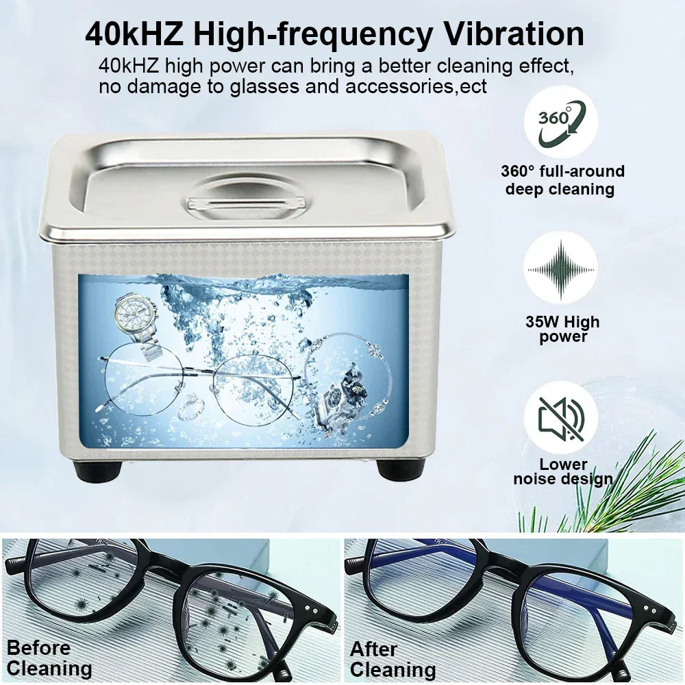 Ultrasonic Jewelry Cleaner - PureWave Stainless Steel Machine