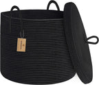 Cotton Rope Storage Basket with Lid - Havenly Home