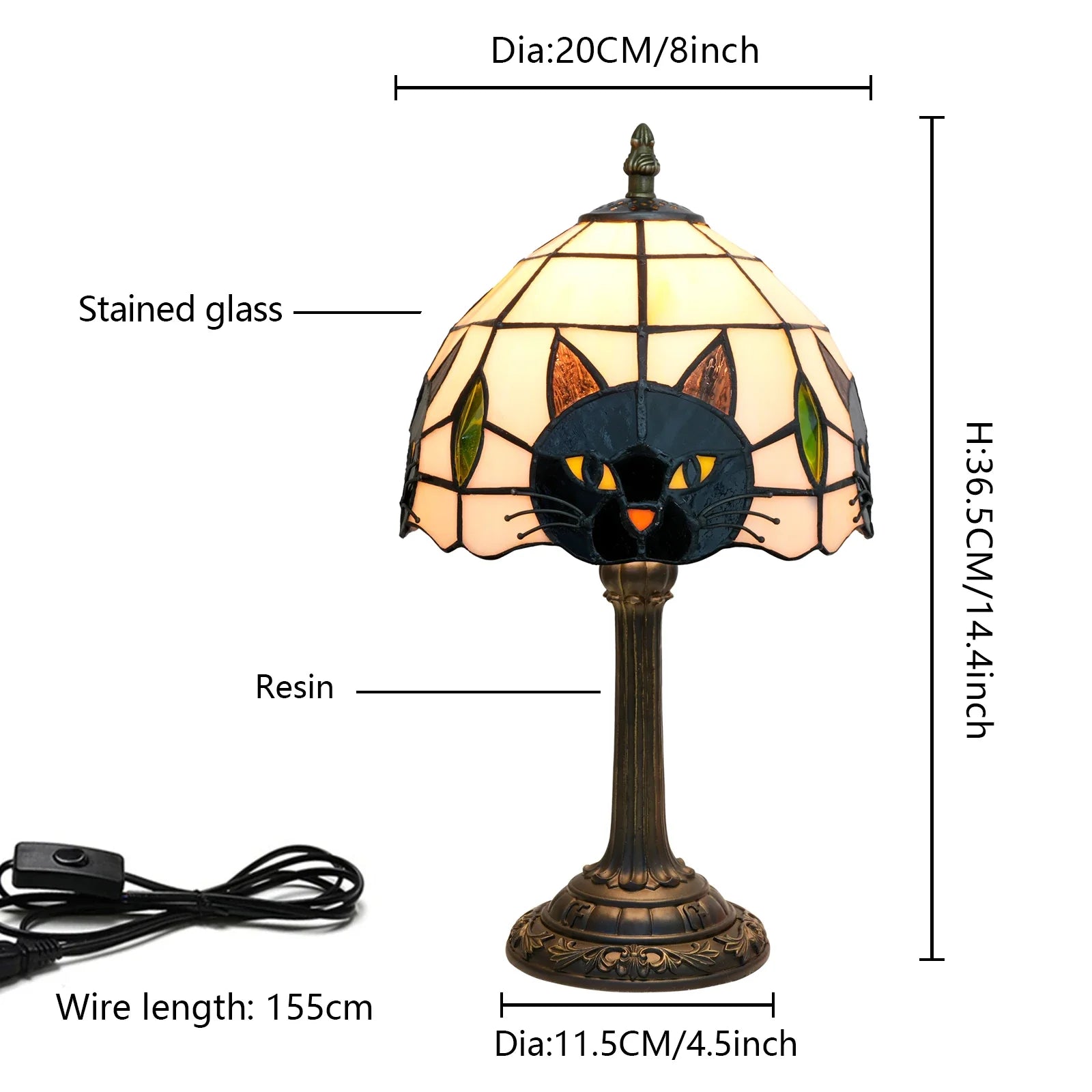Tiffany Style Cat Lamp - LuminaCraft
