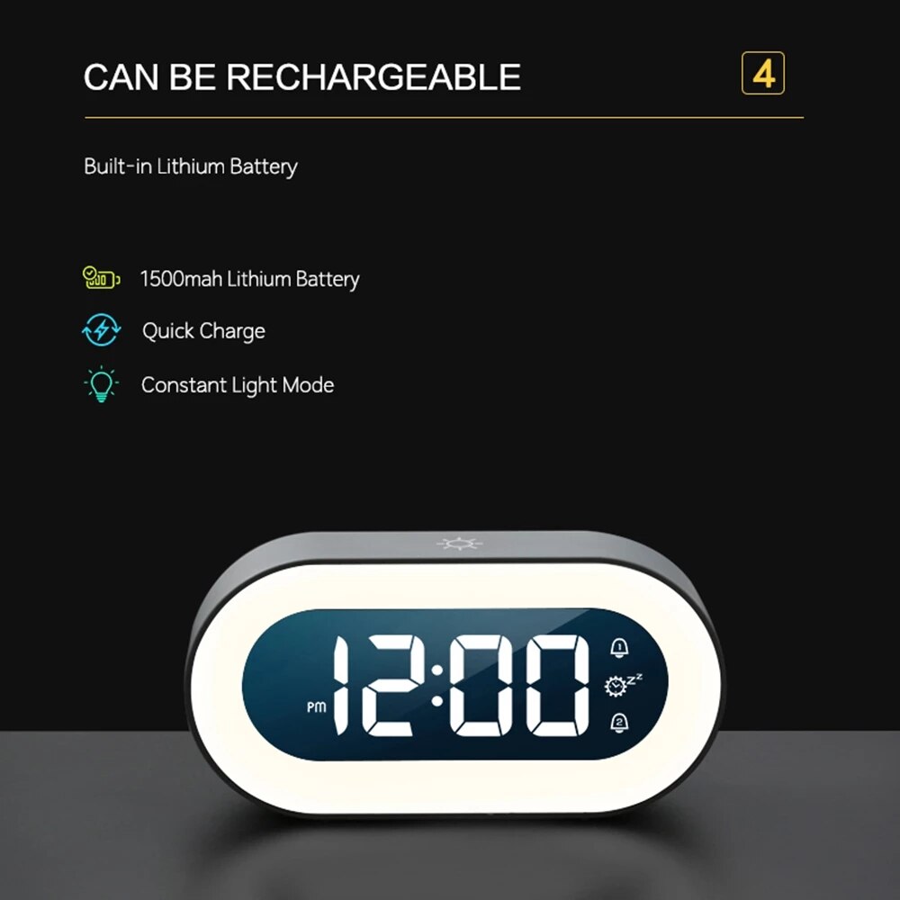 Smart Digital Alarm Clock with Night Light - Luminara