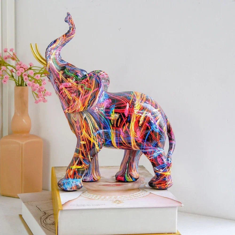 Artistic Elephant Sculpture - UrbanCraft™ Graffiti Design