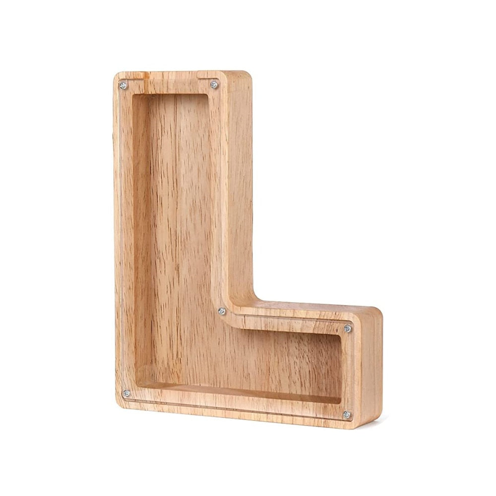 Wood Alphabet Piggy Bank - SaveWise