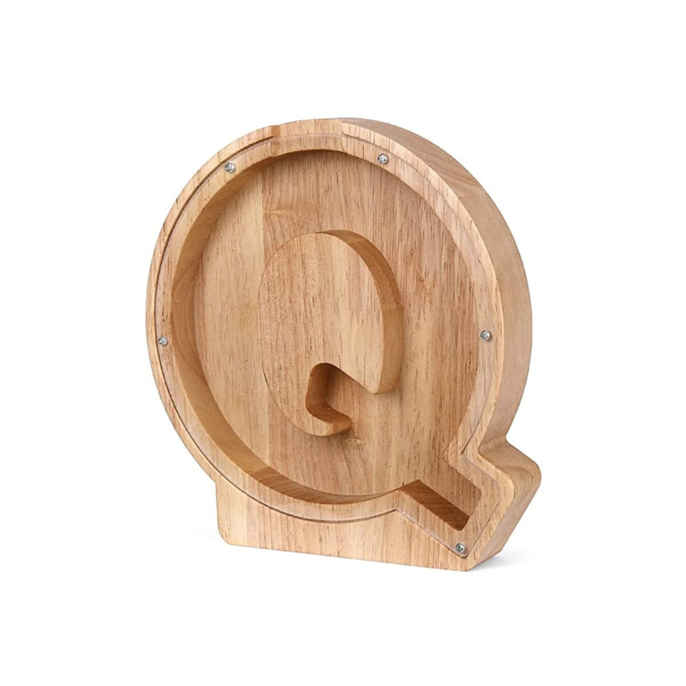 Wood Alphabet Piggy Bank - SaveWise