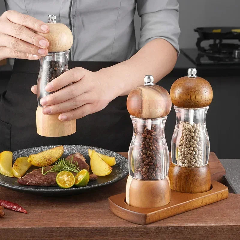 Premium Manual Salt and Pepper Mill Set - FlavorCraft