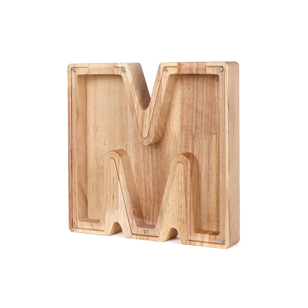 Wood Alphabet Piggy Bank - SaveWise