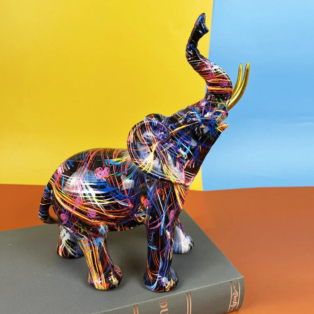 Vibrant Elephant Sculpture - Artistry Haven