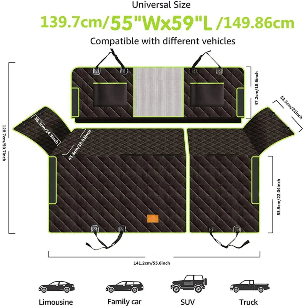 Waterproof Non-Slip Back Seat Cover - LuxeGuard