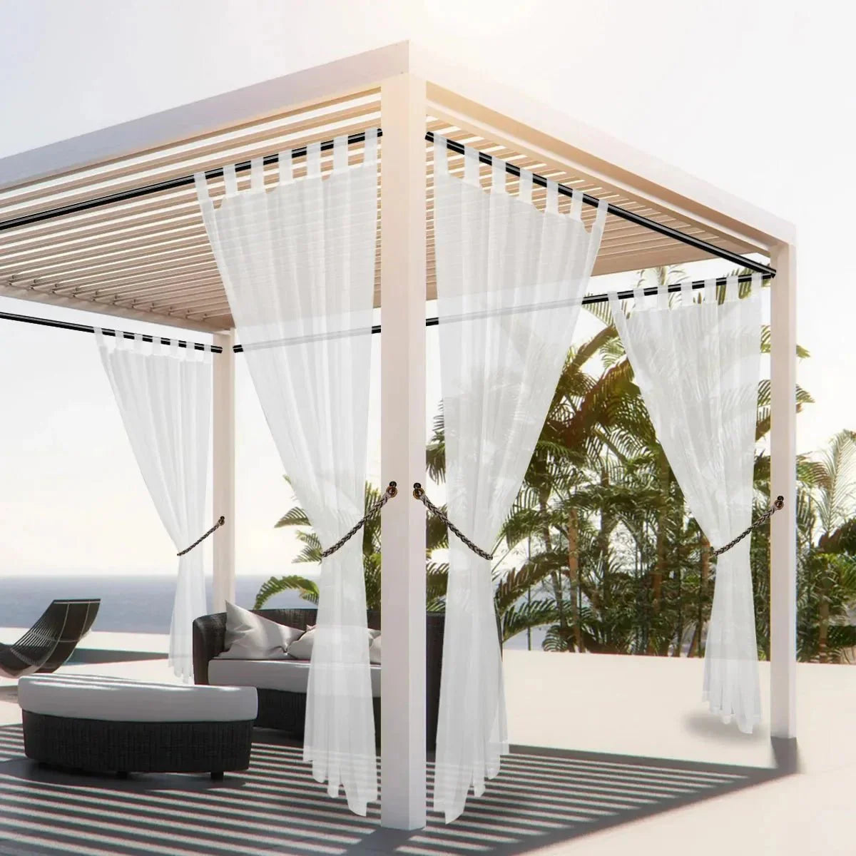 Transparent Waterproof Voile Curtain - LuxeVista