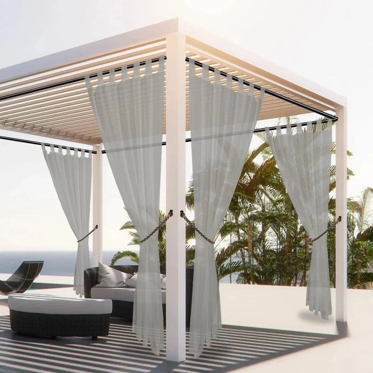 Transparent Waterproof Voile Curtain - LuxeVista