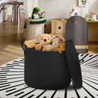 Cotton Rope Storage Basket with Lid - Havenly Home
