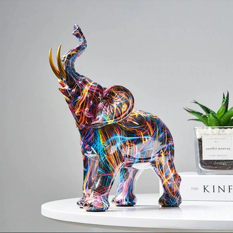 Vibrant Elephant Sculpture - Artistry Haven