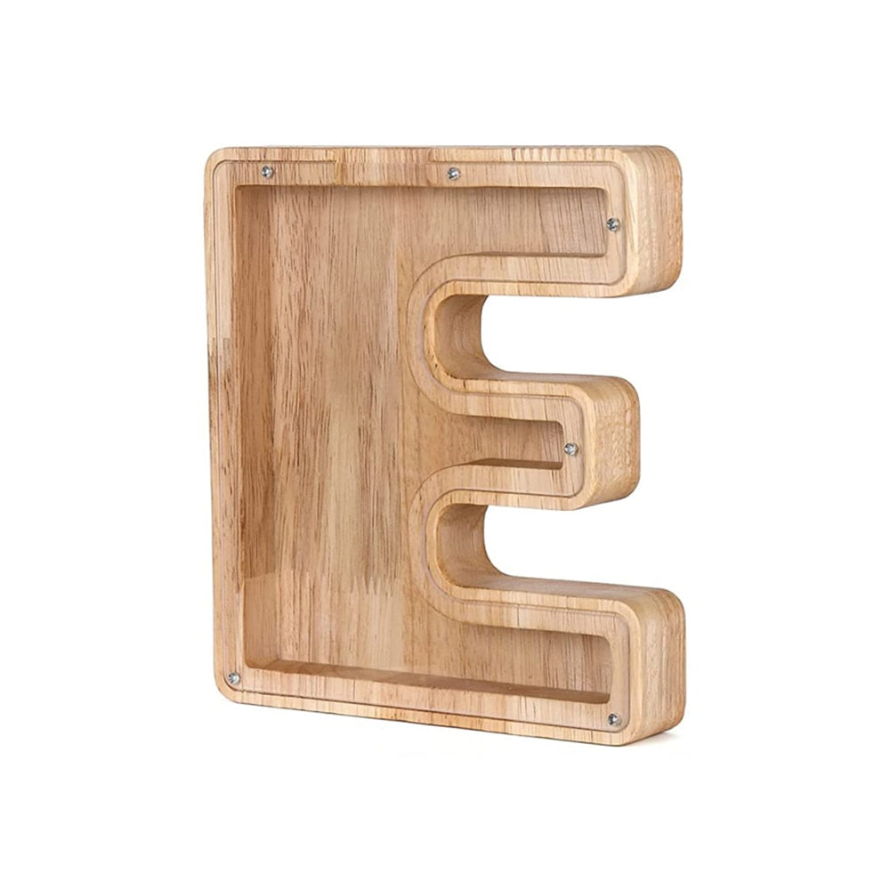 Wood Alphabet Piggy Bank - SaveWise