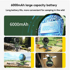 Solar Camping Fan with LED Light - EcoBreeze
