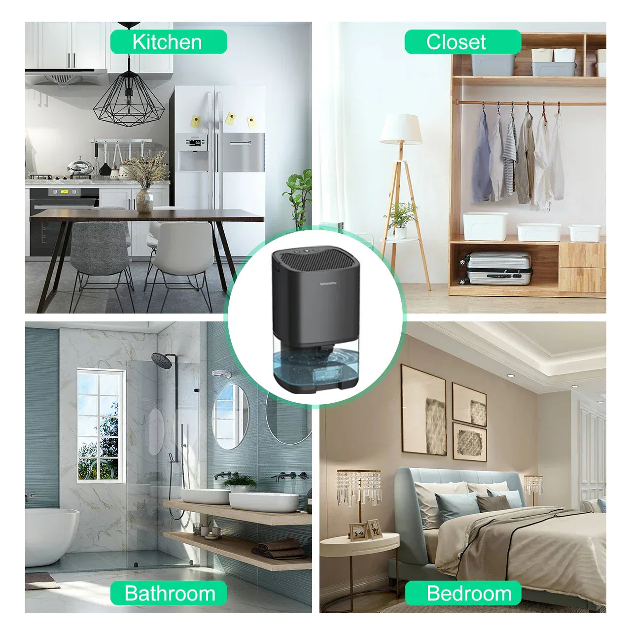 Dehumidifier with Air Filter and Night Light - PureAir Luxe