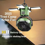 Solar Camping Fan with LED Light - EcoBreeze