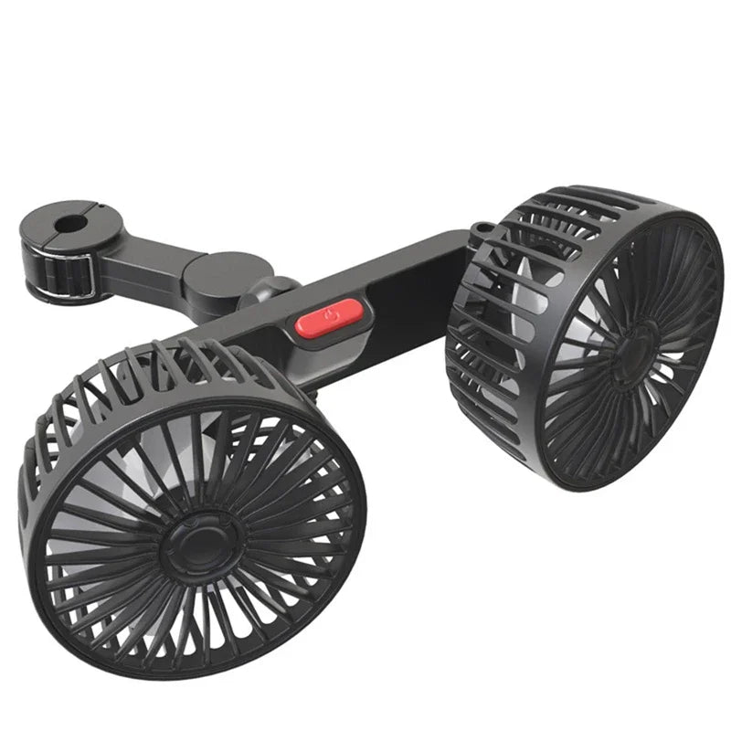 Dual-Head USB Car Fan - AeroBreeze 360° Adjustable Cooling
