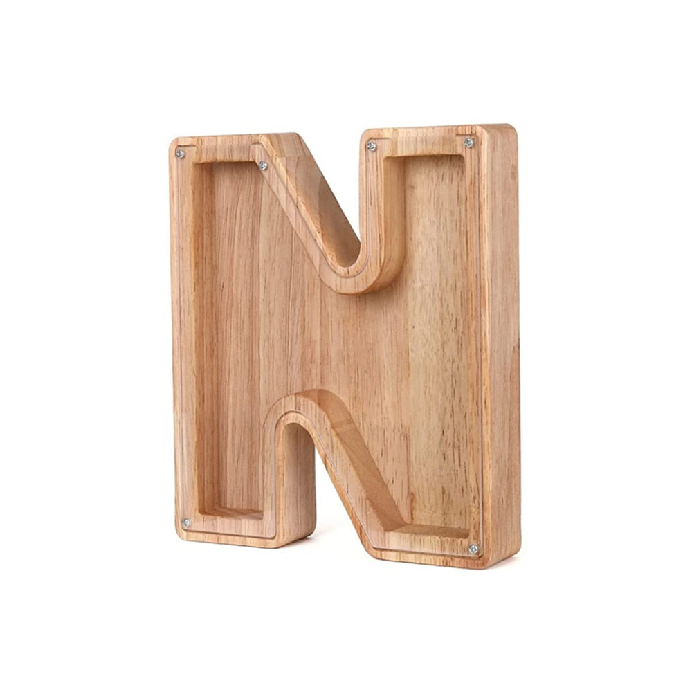 Wood Alphabet Piggy Bank - SaveWise