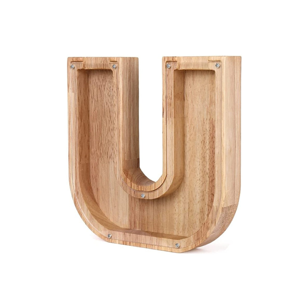 Wood Alphabet Piggy Bank - SaveWise
