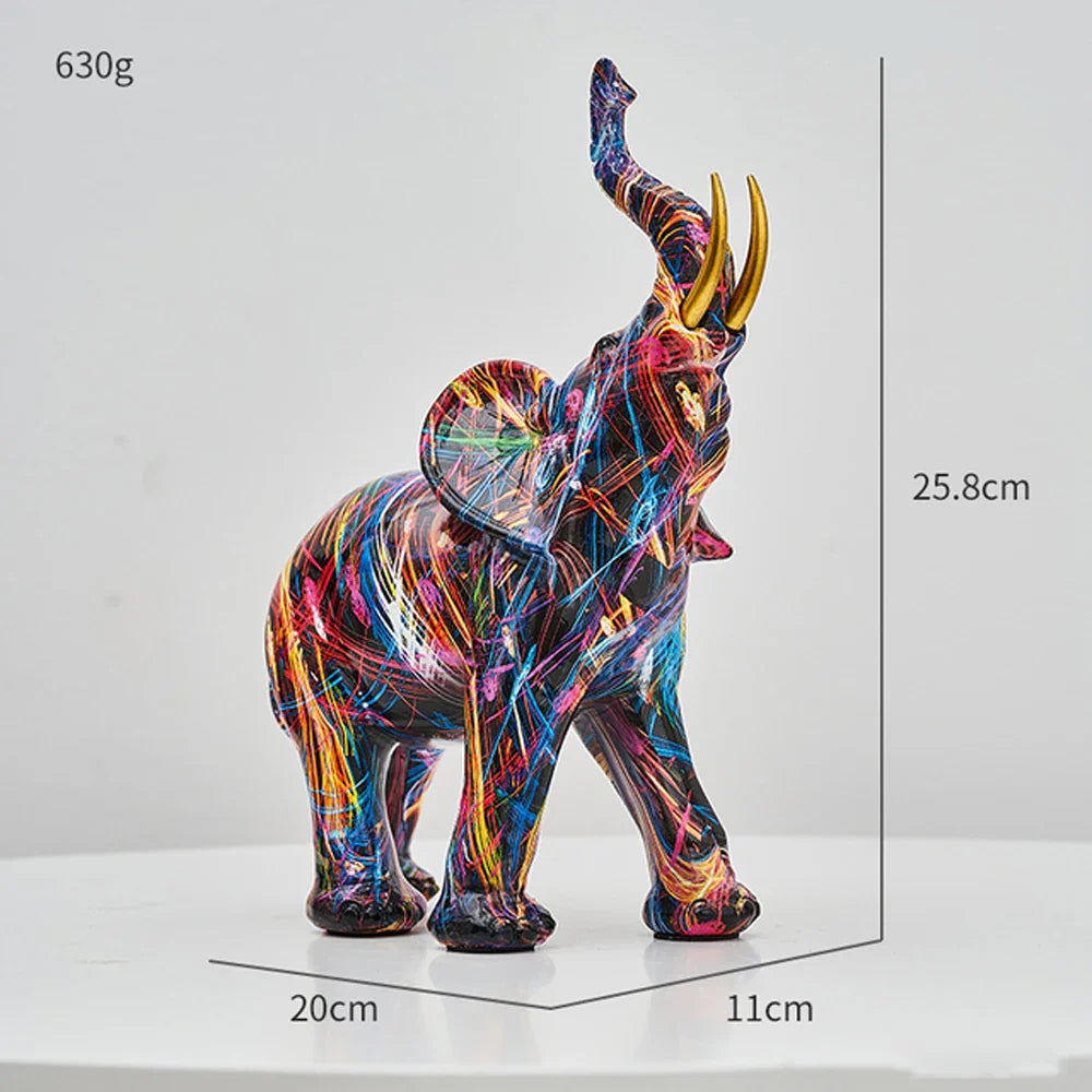 Artistic Elephant Sculpture - UrbanCraft™ Graffiti Design