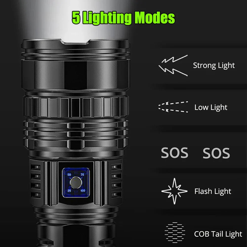 10,000 Lumen Rechargeable LED Flashlight - LuminaTech