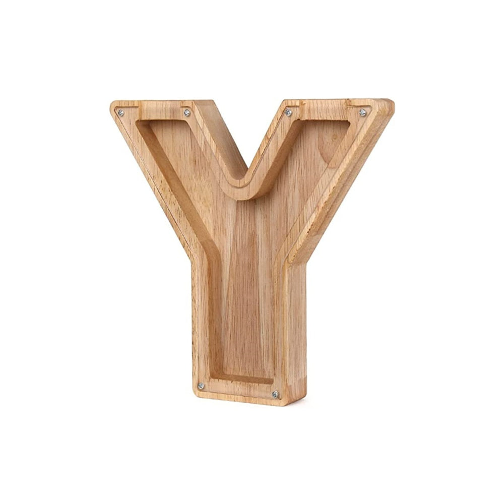 Wood Alphabet Piggy Bank - SaveWise