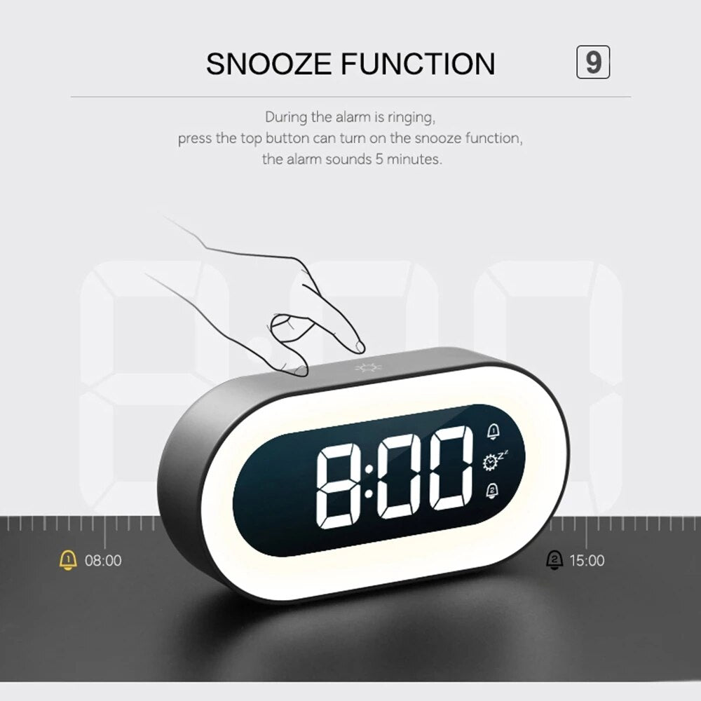 Smart Digital Alarm Clock with Night Light - Luminara