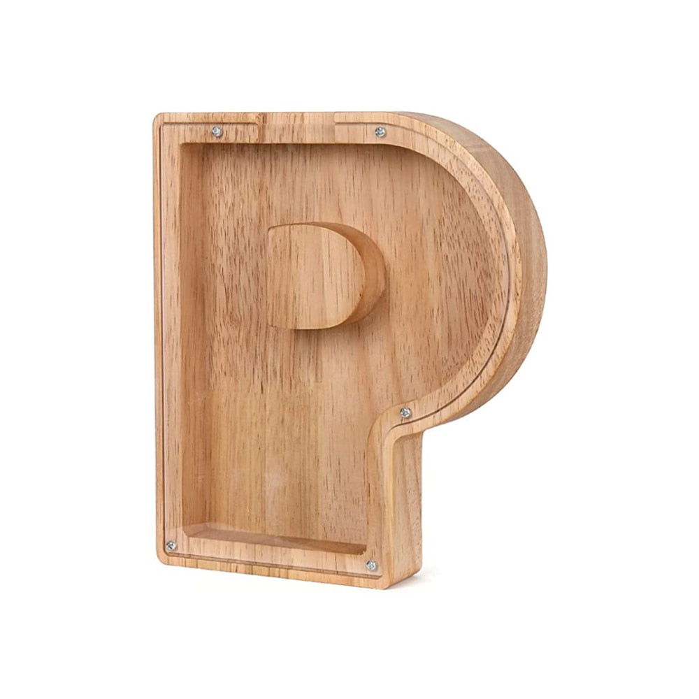 Wood Alphabet Piggy Bank - SaveWise