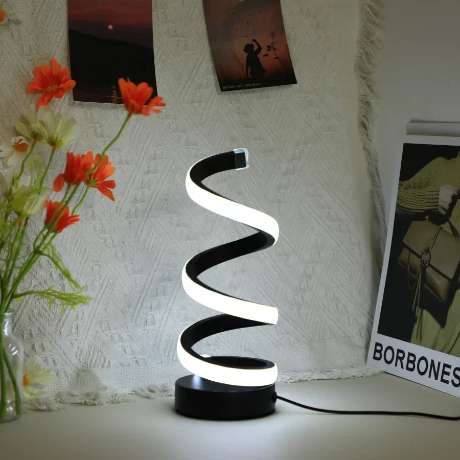 S-Shaped Desk Lamp with Adjustable Brightness - LumaCraft