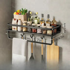 Sleek Black Kitchen Shelf - UrbanNest