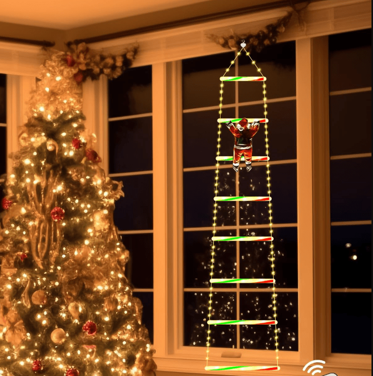 Climbing Santa LED Christmas Decoration - FestiveGlow