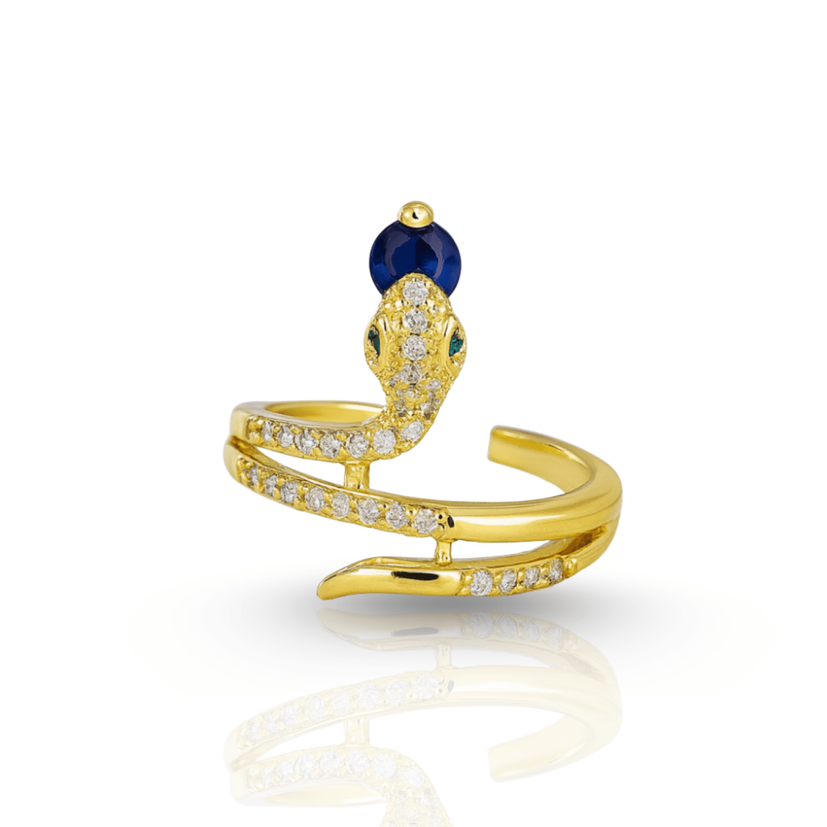 Serpent Ring - Luxara Stainless Steel with Zirconia Accent