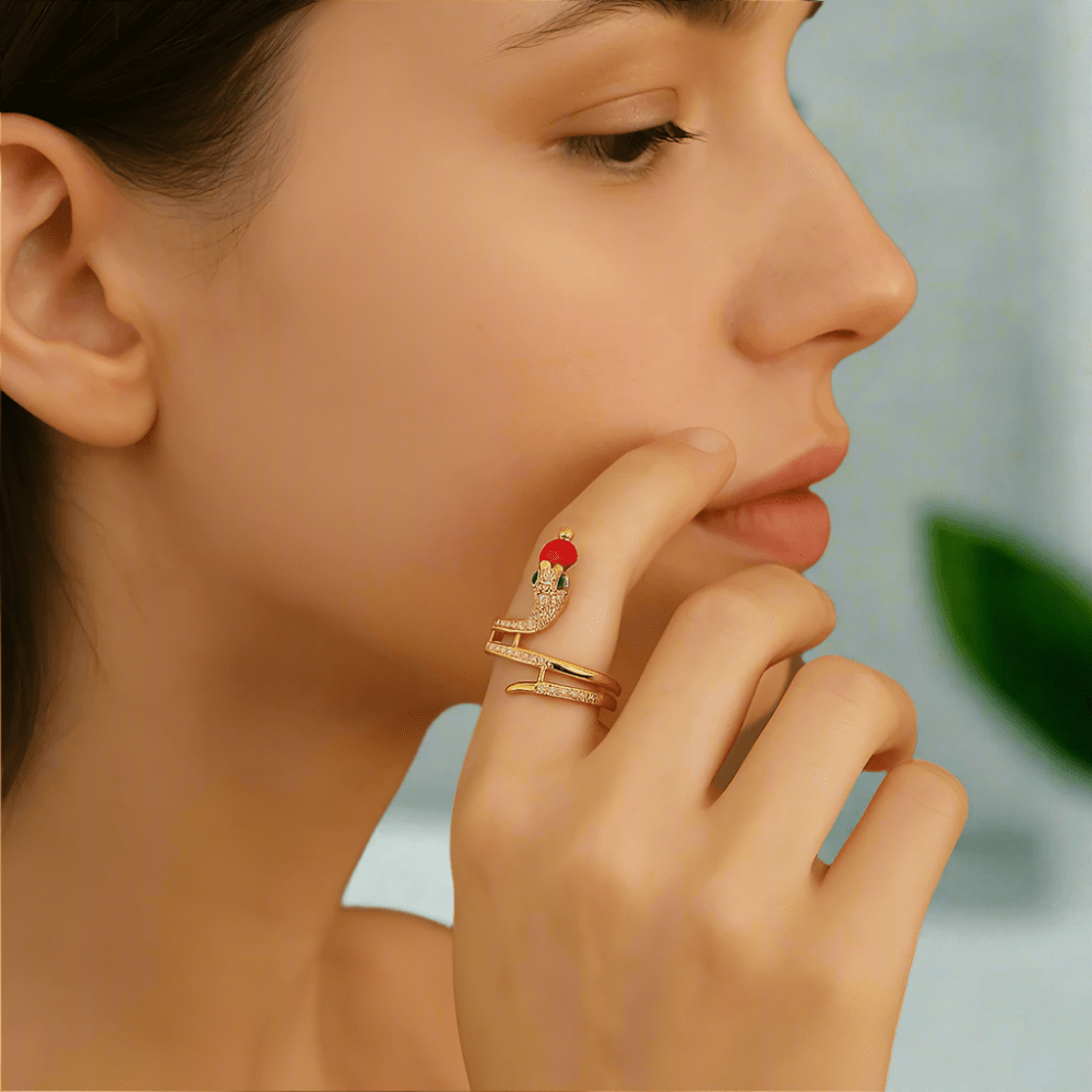 Serpent Ring - Luxara Stainless Steel with Zirconia Accent