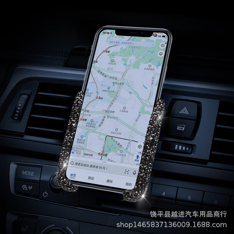 Rhinestone Car Mobile Phone Holder - LuxeDrive