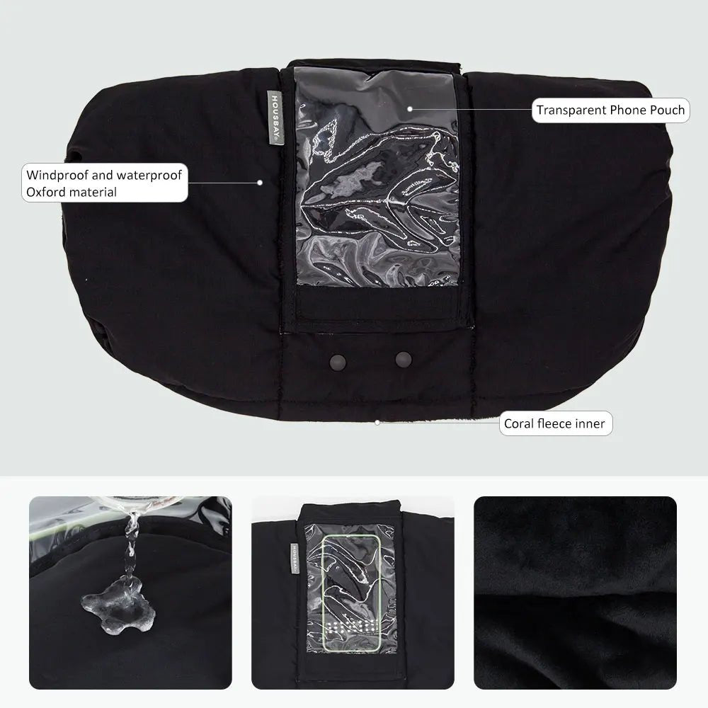 Windproof Stroller Gloves with Pocket - CozyNest