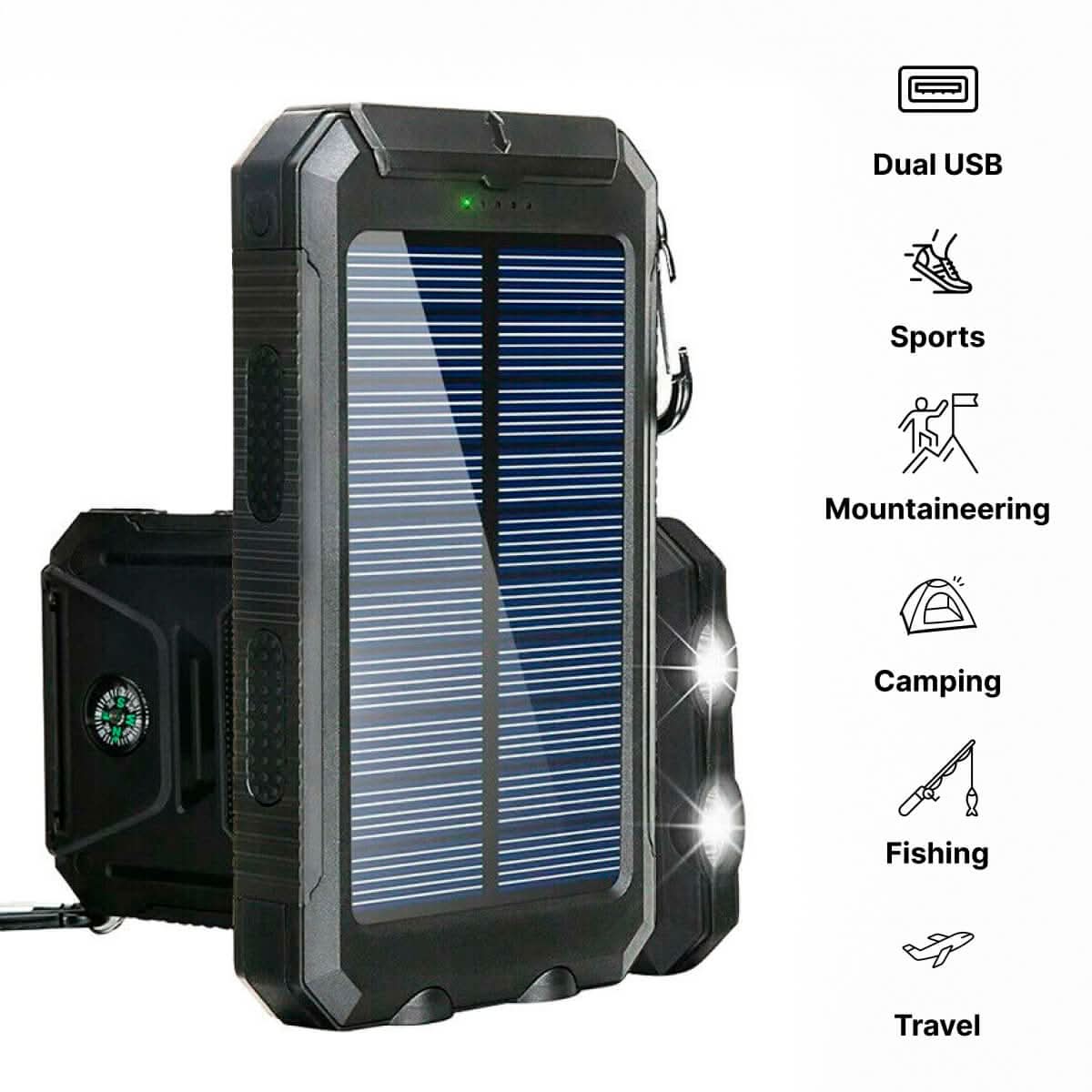 Solar Power Bank - AquaCharge 30,000mAh Waterproof Battery