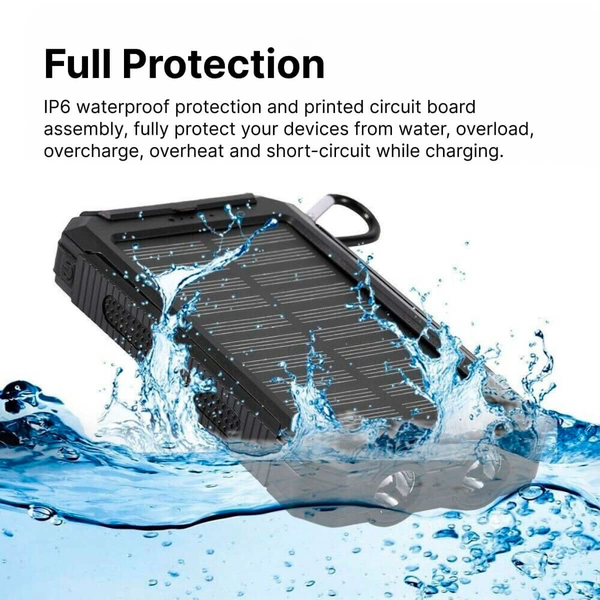 Solar Power Bank - AquaCharge 30,000mAh Waterproof Battery