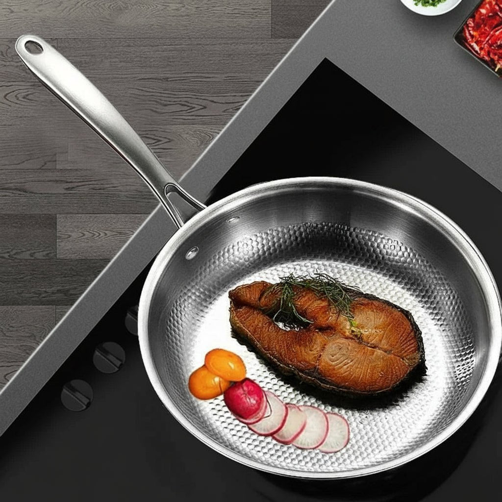 Stainless Steel Wok - Culinary Luxe Induction & Gas Compatible