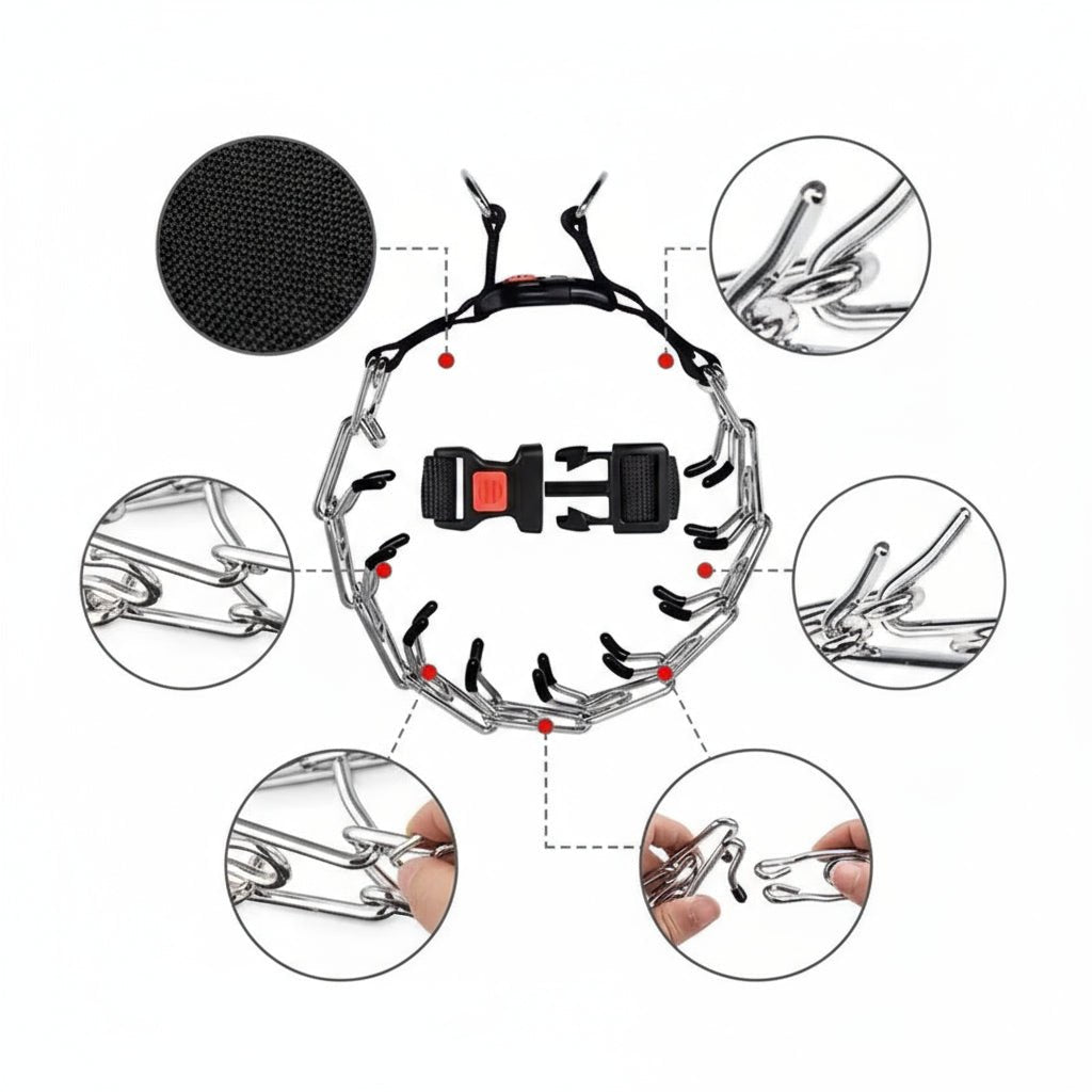 Prong Collar for Dogs - Canine Comfort Co. Adjustable Steel Design
